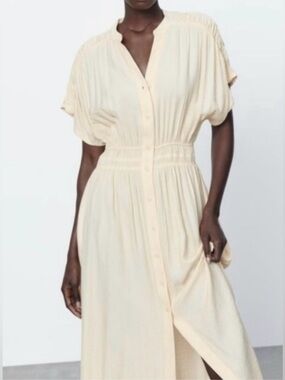 wrinkle look satin effect cut out dress Satin Cutout Waist A-Line Dress